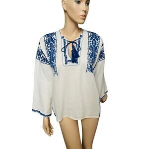 Isabel Marant Etoile Embroidered Blouse Top Shirt Size 38  US 6 Long Sleeves